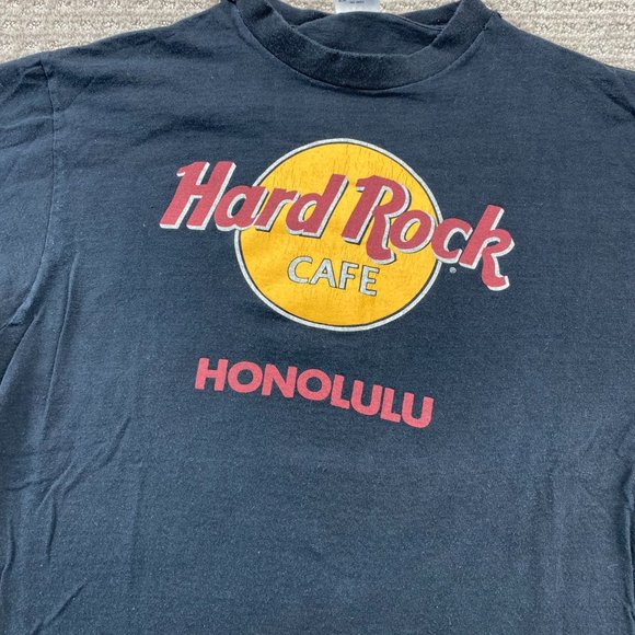 Vintage Hard Rock CAFE Honolulu Shirt Men Large L Black Anvil Single Stitch USA - Picture 2 of 14